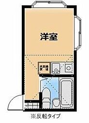 ハッピーフューチャー ワンルームの間取図画像