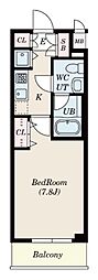 S-FORT船橋本町 1Kの間取図画像