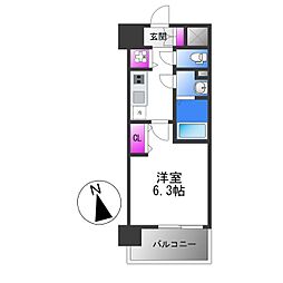 エスリード大阪平野プライム 1Kの間取図画像