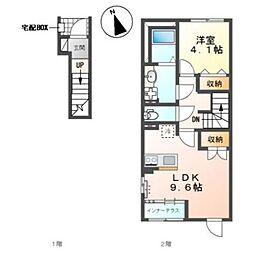 川口市大字安行領根岸 アパート新築工事 1LDKの間取図画像
