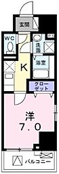 ジョリ シャルマン 3階1Kの間取り