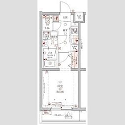 クレヴィスタ常盤台 3階1Kの間取り