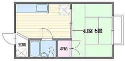 コーポ南浦 1Kの間取図画像