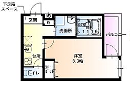 JR片町線(学研都市線) 野崎駅 徒歩6分の賃貸アパート 2階1Kの間取り