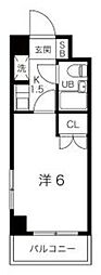 ジョイテル武蔵小杉 1Kの間取図画像