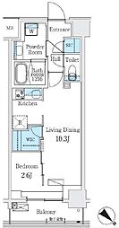 Urban Breeze 巣鴨 1LDKの間取図画像