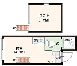 メゾン上北 1階ワンルームの間取り