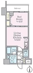 足立区東和2丁目マンション 1LDKの間取図画像