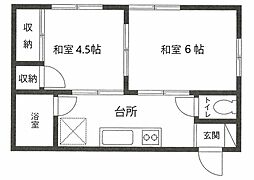 シャンポール今泉 2Kの間取図画像
