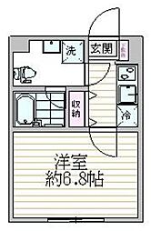 エスジーコートときわ台 1Kの間取図画像