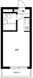 レジダンスイン・目黒 ワンルームの間取図画像