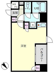 コスモ東向島 ワンルームの間取図画像