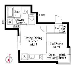 エディット阿佐ヶ谷 1LDKの間取図画像