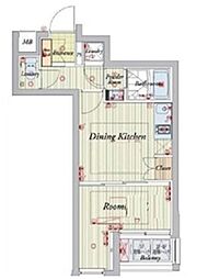 ビバリーホームズ目黒鷹番 1階1DKの間取り