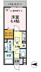 MOハイツ31 1Kの間取図画像