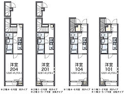 クレイノ翼（57742） 2階1Kの間取り