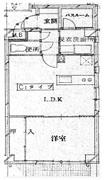 コスモプレイス西小岩 1LDKの間取図画像
