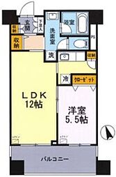 カスタリア荒川 1LDKの間取図画像