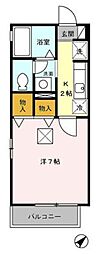 ヒルズ・アイ 1Kの間取図画像