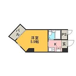 香椎エクセル13 ワンルームの間取図画像