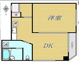 グランデュール千歳烏山 1DKの間取図画像