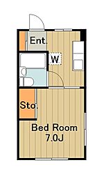 コーポニューウェイ 3階1Kの間取り