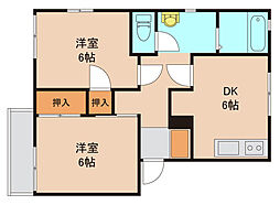 ソネット守谷 2DKの間取図画像