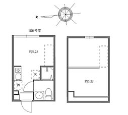ハーモニーテラス浮間V ワンルームの間取図画像