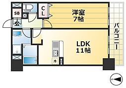 CITYSPIRE新神戸 3階1LDKの間取り
