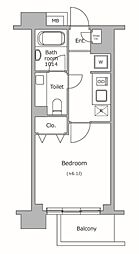 レジディア新宿イーストII 2階1Kの間取り