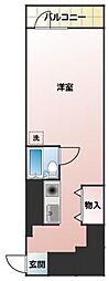 リレント日本橋 ワンルームの間取図画像