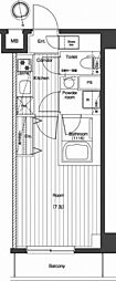 プレミアムキューブG北新宿 1Kの間取図画像