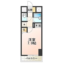 プランドールマサキ ワンルームの間取図画像