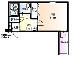 フジパレス井高野2番館 1Kの間取図画像