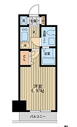 エコロジー潮見レジデンス 4階1Kの間取り