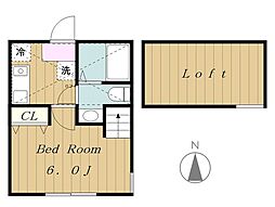 フォレスタ橋本 1階1Kの間取り