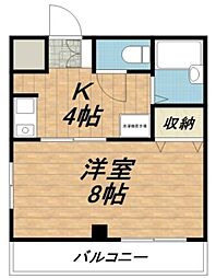 ウィステリアヤハギ 1Kの間取図画像