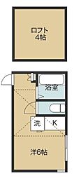 ヒルズ反町A棟 ワンルームの間取図画像
