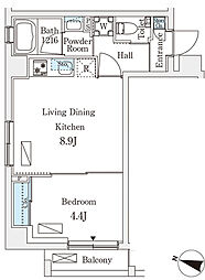 フルハウス飯田橋 1階1LDKの間取り
