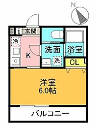 フルセイル羽衣町 1Kの間取図画像