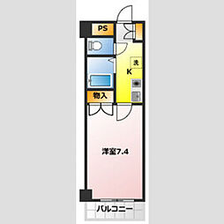 ヴィラオオクボ 1Kの間取図画像