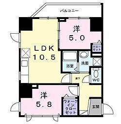 ザ・グラン キース 2LDKの間取図画像
