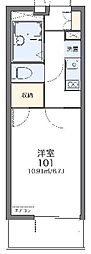 レオパレスフルート 1Kの間取図画像