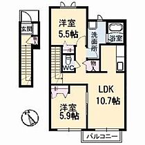 ルーレルハイムIII A0202 ｜ 山口県山陽小野田市大字西高泊1224-9（賃貸アパート2LDK・2階・60.87㎡） その2