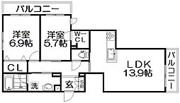 間取図画像 2LDK