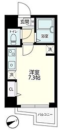 リブハピネス戸塚2 ワンルームの間取図画像