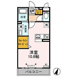 メルヴェーユ南後谷 ワンルームの間取図画像