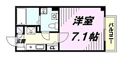 フォレント 1Kの間取図画像