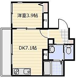 ビューノ浦和イースト 1DKの間取図画像