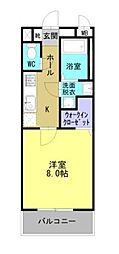 リリー 1Kの間取図画像